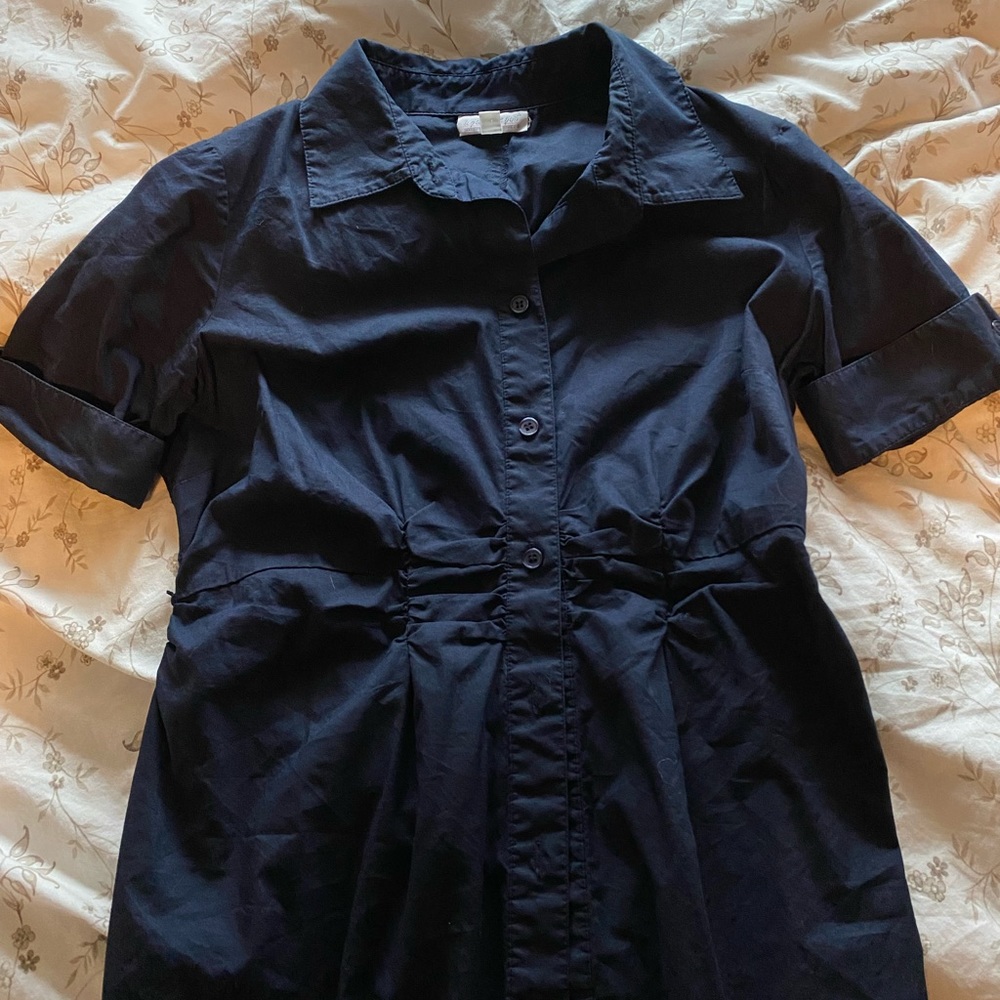 Navy blue 70s 80s diner dress